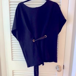 Plus size Lane Bryant Black top with waist tie